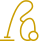A yellow and black picture of a letter r